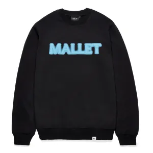 Spray Logo Crewneck Organic Black Blue