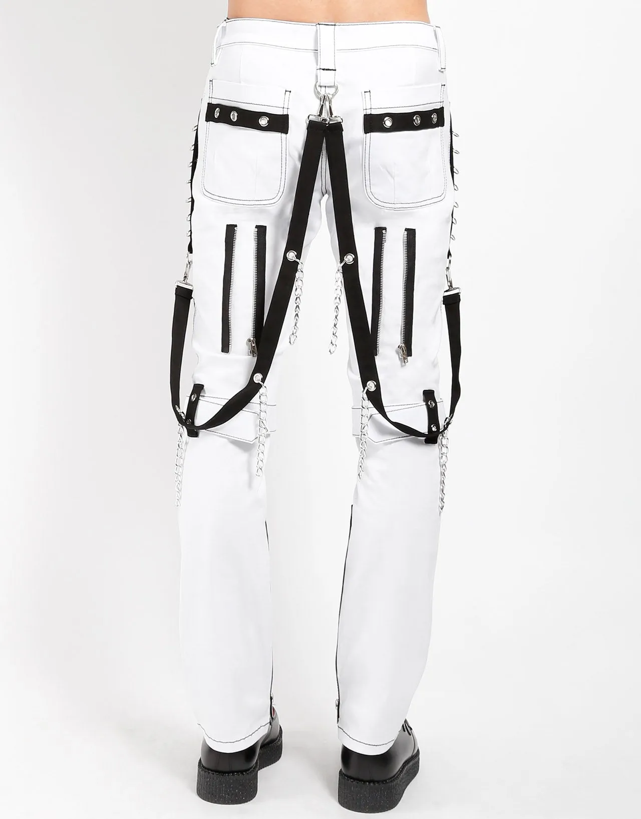 STUDDED BONDAGE PANT WHITE