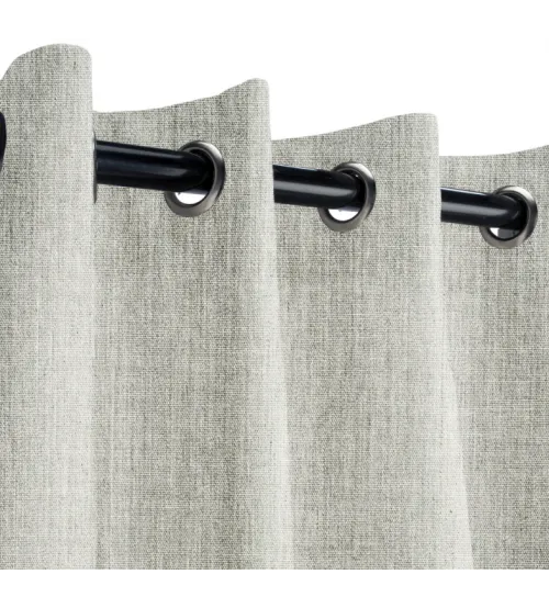 Sunbrella Outdoor Curtain with Stainless Steel Grommets - Canvas Granite