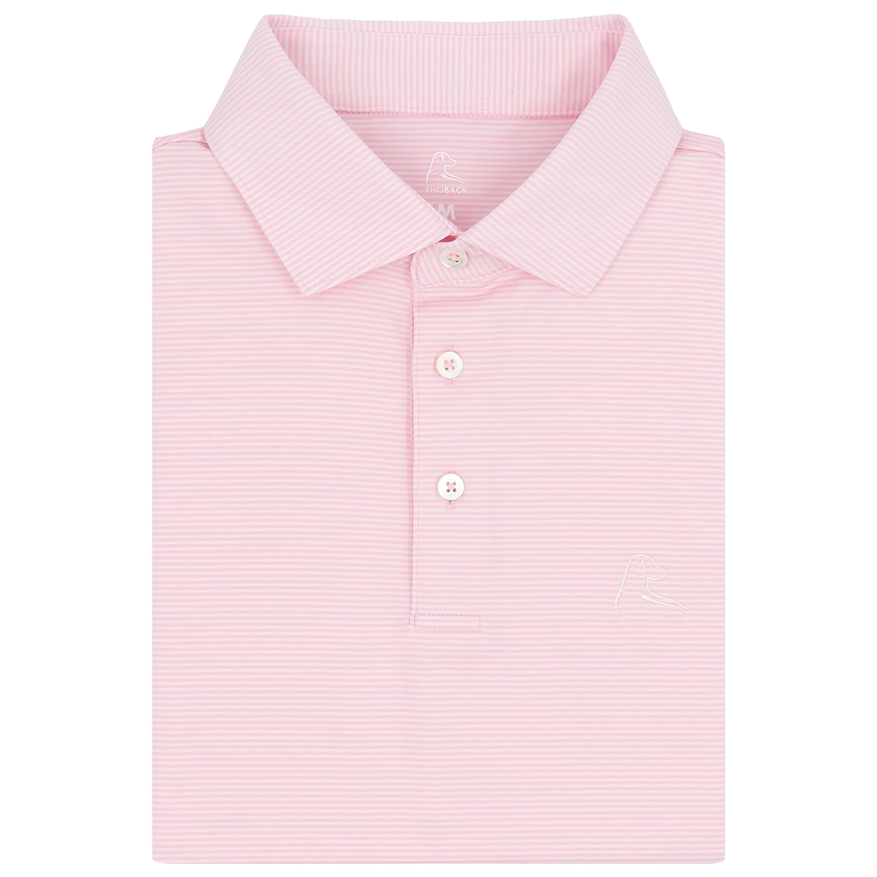 The Crispy Stripe | Performance Polo | The Crispy Stripe - Soft Pink/White