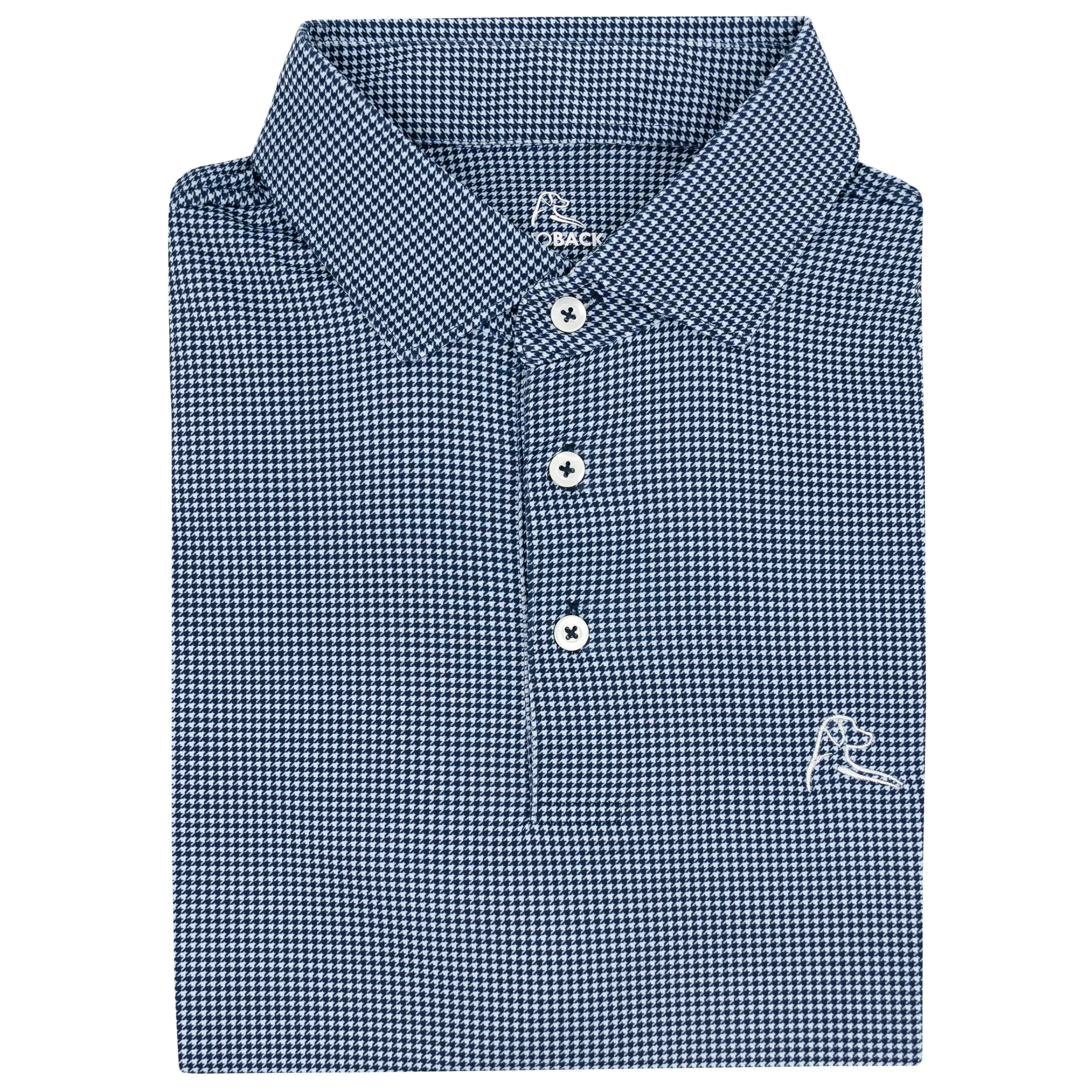 The Dogstooth Houndstooth | Performance Polo | The Dogstooth Houndstooth - Fleet Navy/White