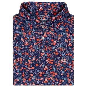 The Garden | Performance Polo | The Garden - Dock Blue/Poppy Red