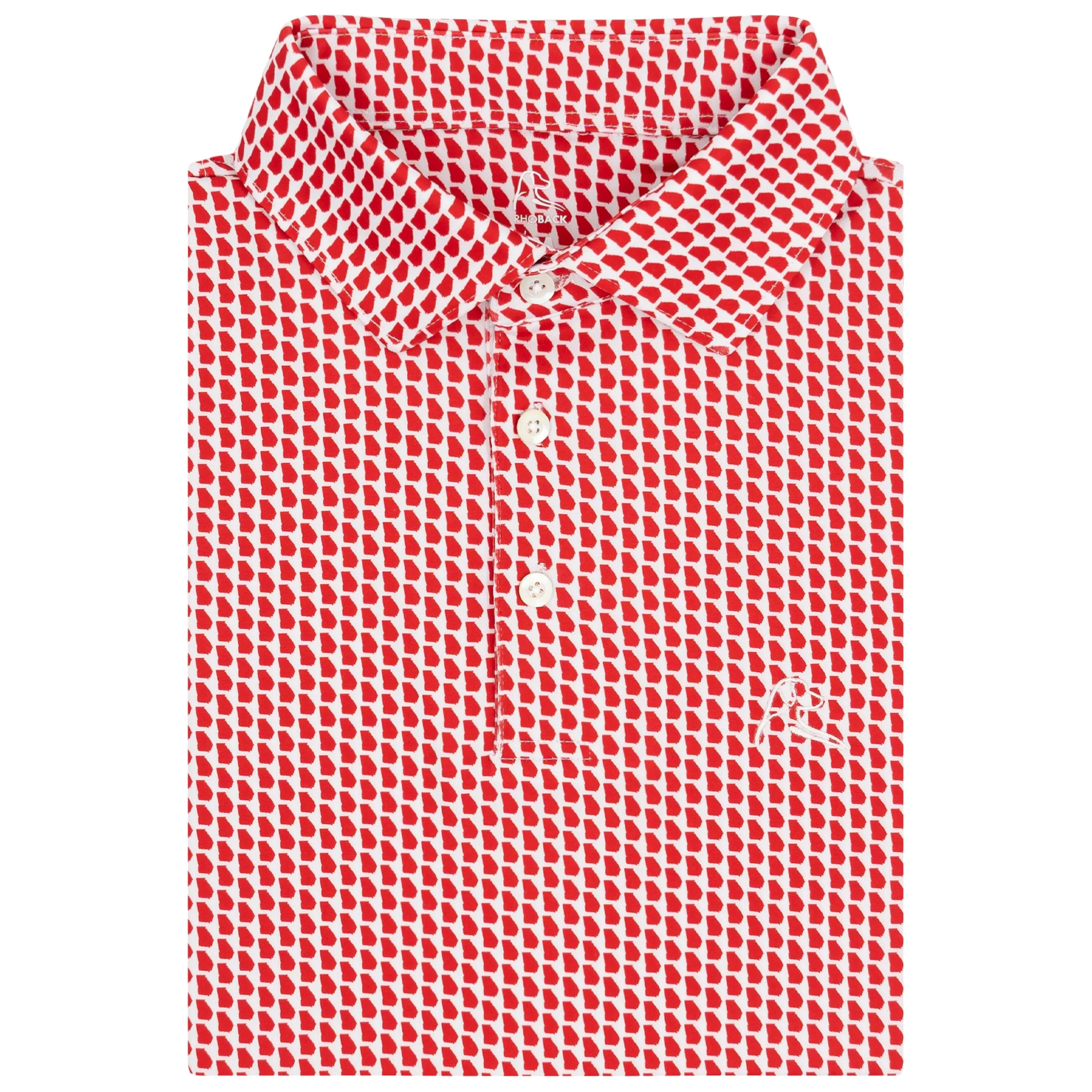 The Peach State | Performance Polo | The Peach State - Classic Red/White