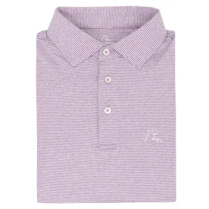 The Whaler Heather Stripe | Performance Polo | The Whaler Heather Stripe - Big Easy Lavender/White