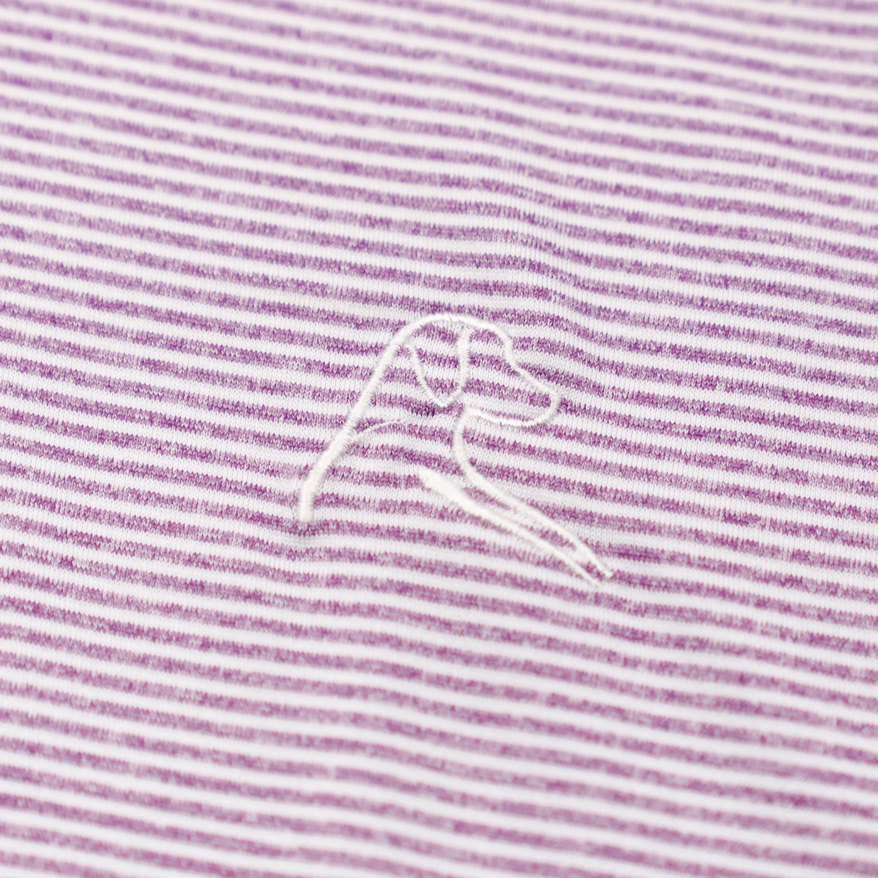 The Whaler Heather Stripe | Performance Polo | The Whaler Heather Stripe - Big Easy Lavender/White