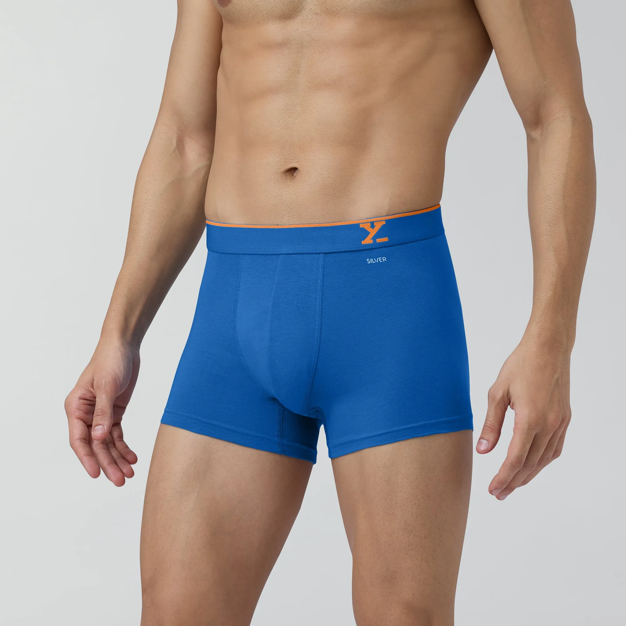 Traq Silver Cotton Trunks Horizon Blue