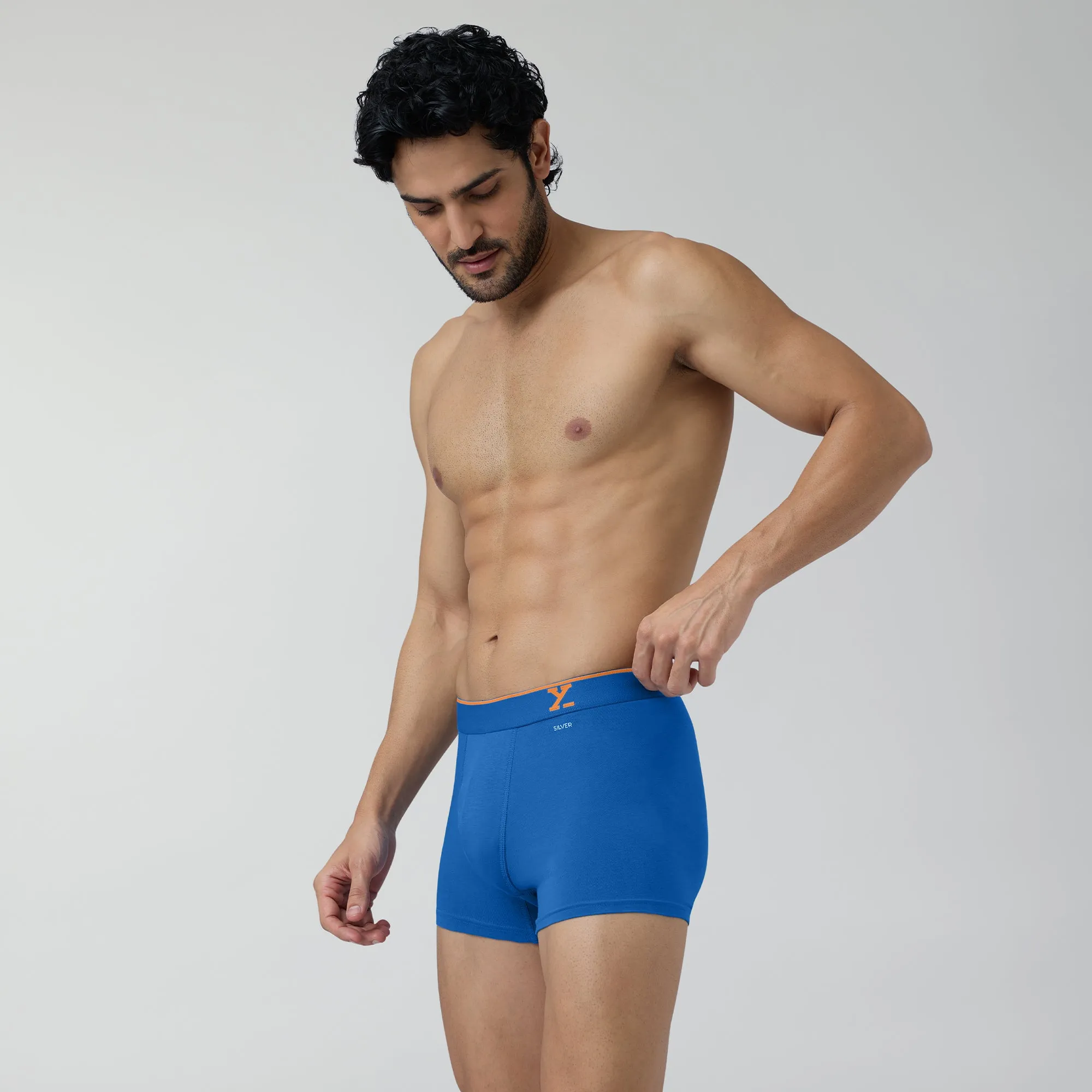 Traq Silver Cotton Trunks Horizon Blue