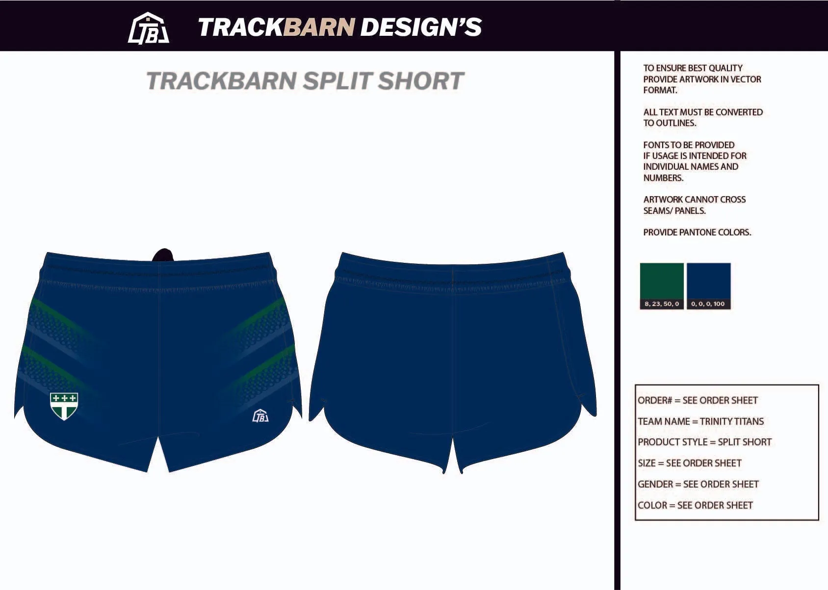 Trinity-Titans- Youth Split Track Short