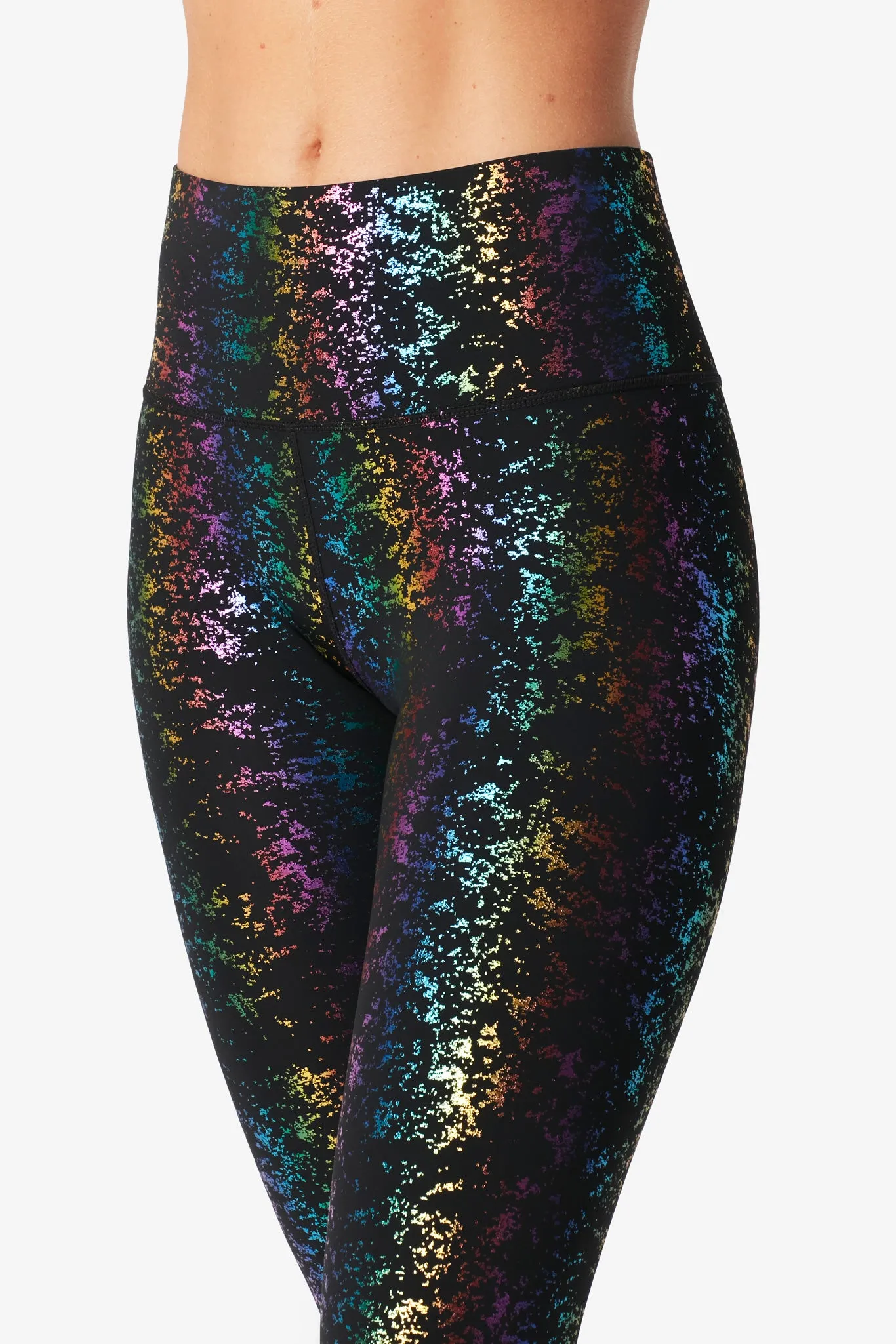 UpLift Leggings in Black Rainbow Foil Haze