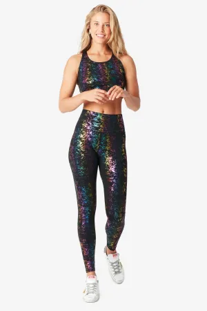 UpLift Leggings in Black Rainbow Foil Haze