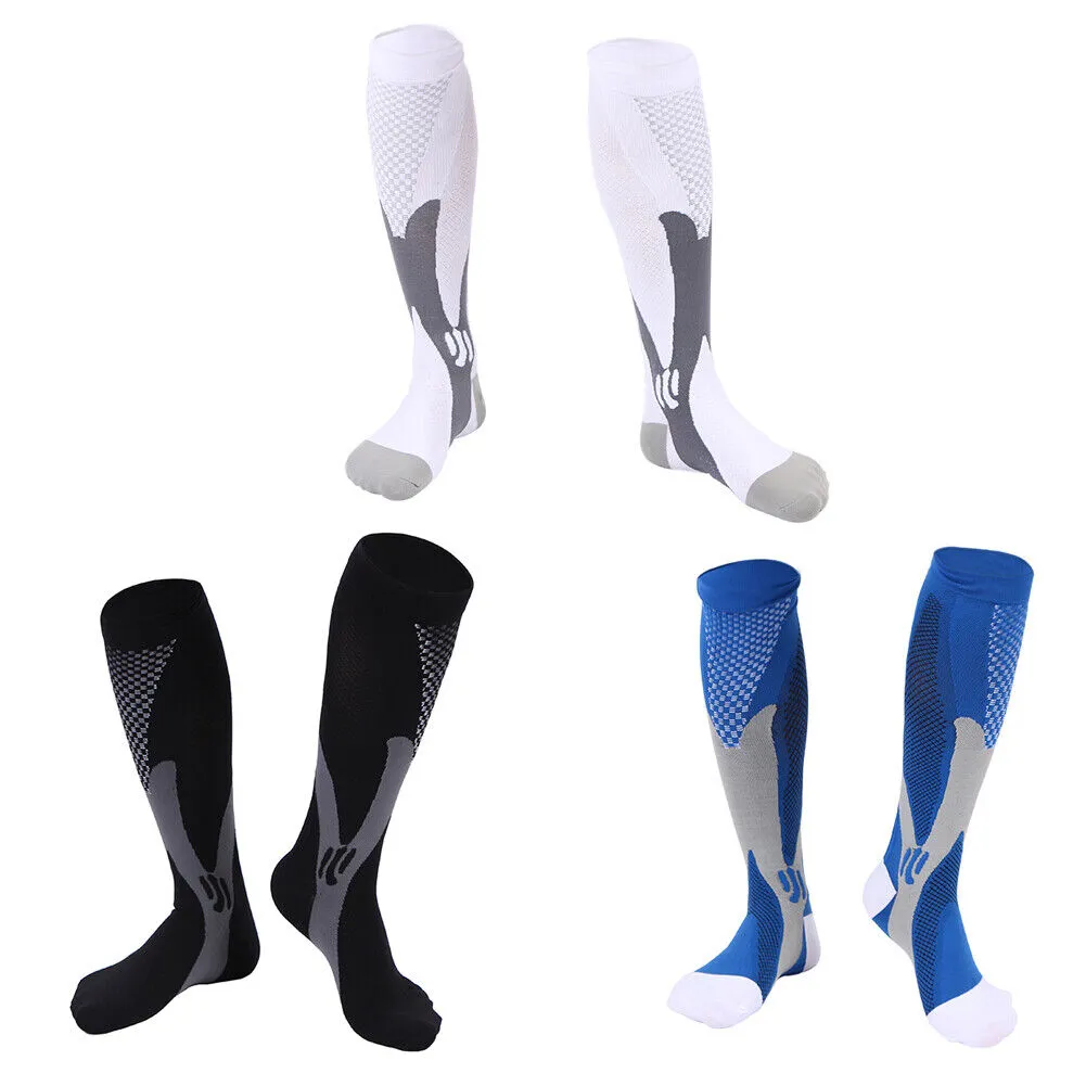 US 3-6 Pairs Medical Sport Compression Socks 20-30 mmhg for Edema Varicose Veins