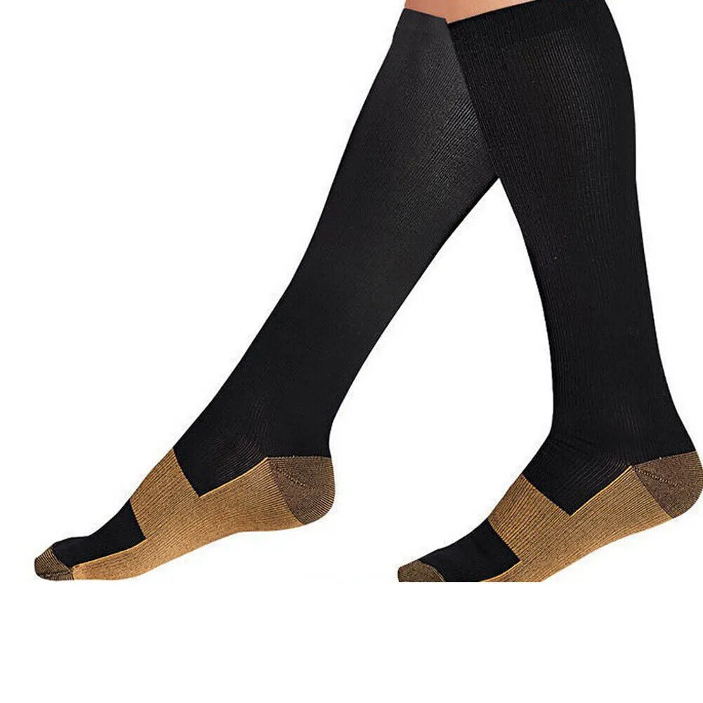 US 6 Pairs Compression Socks Hg Knee High Copper Mens / Womens S-XXL USA