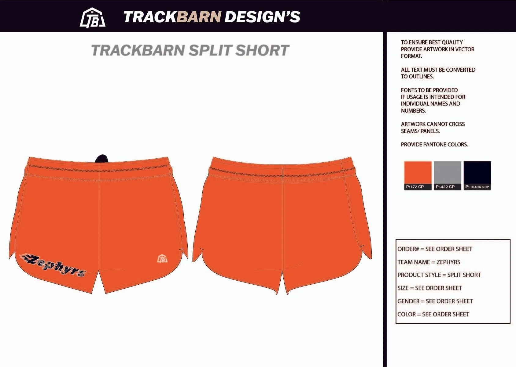 Zephyrs-TC- Youth Split Track Short